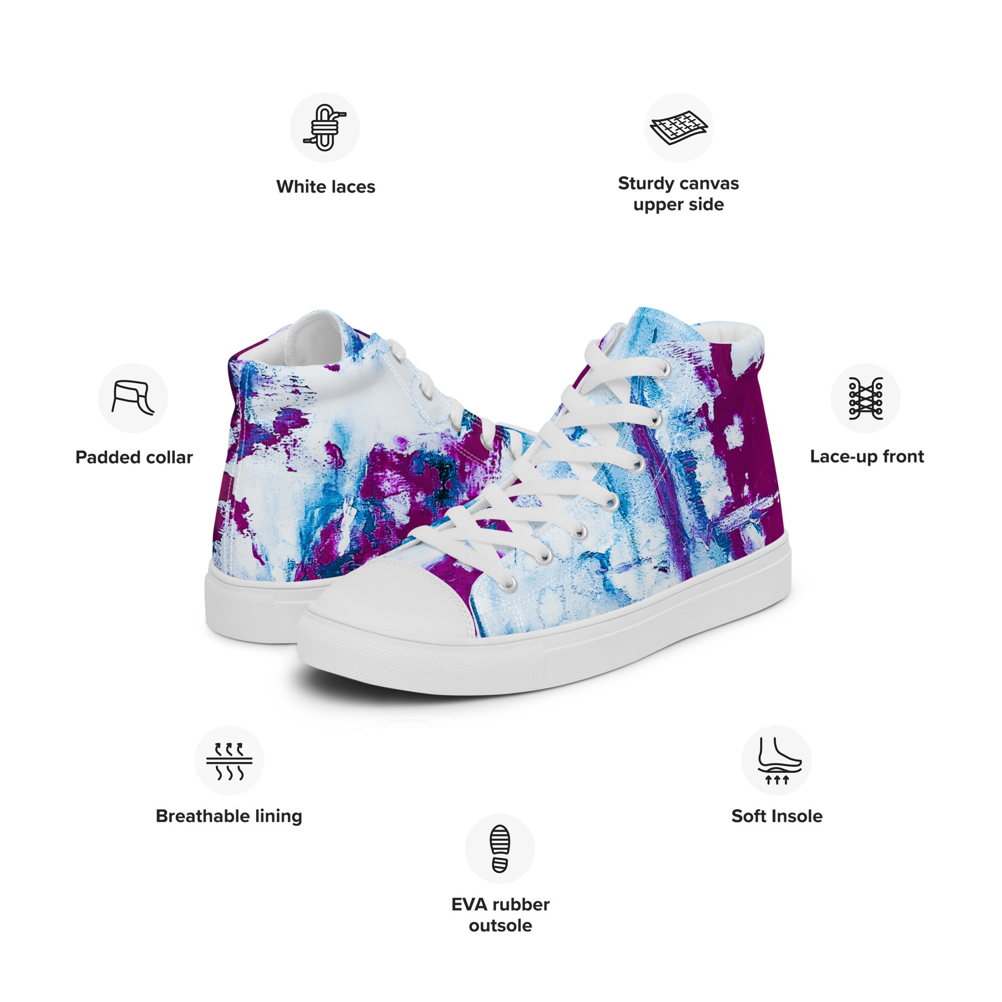 Womyn's High Top- Mismatch Turquoise