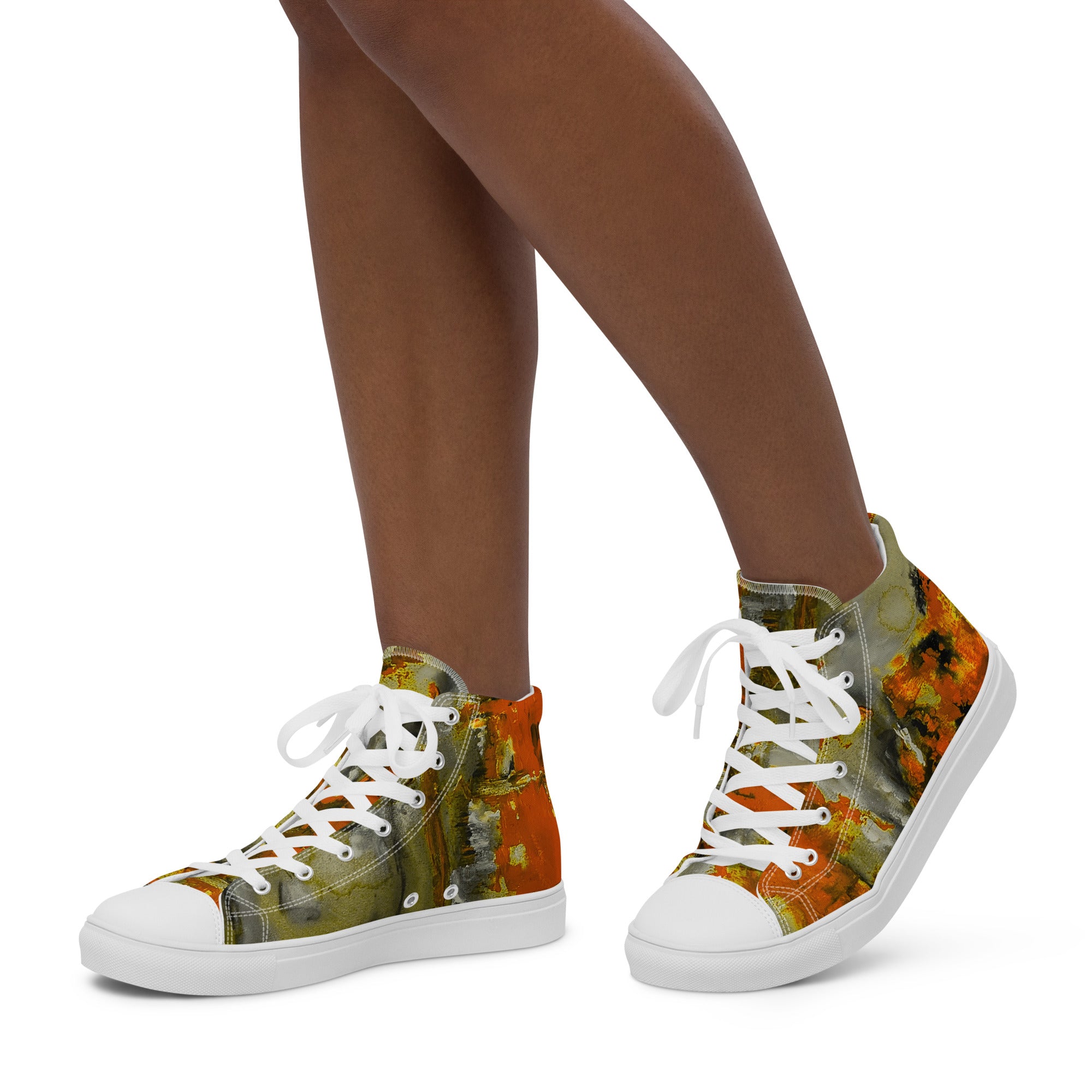 Womyn's High Top- Mismatch Orange