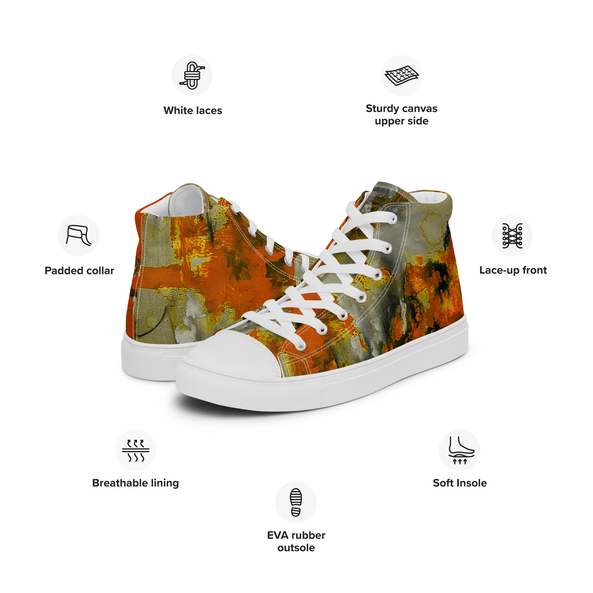 Womyn's High Top- Mismatch Orange