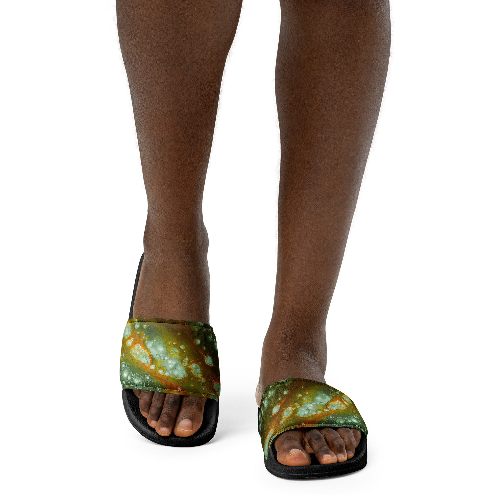 Womyn's Slides- Galaxy Green a.k.a. Surface of Mercury