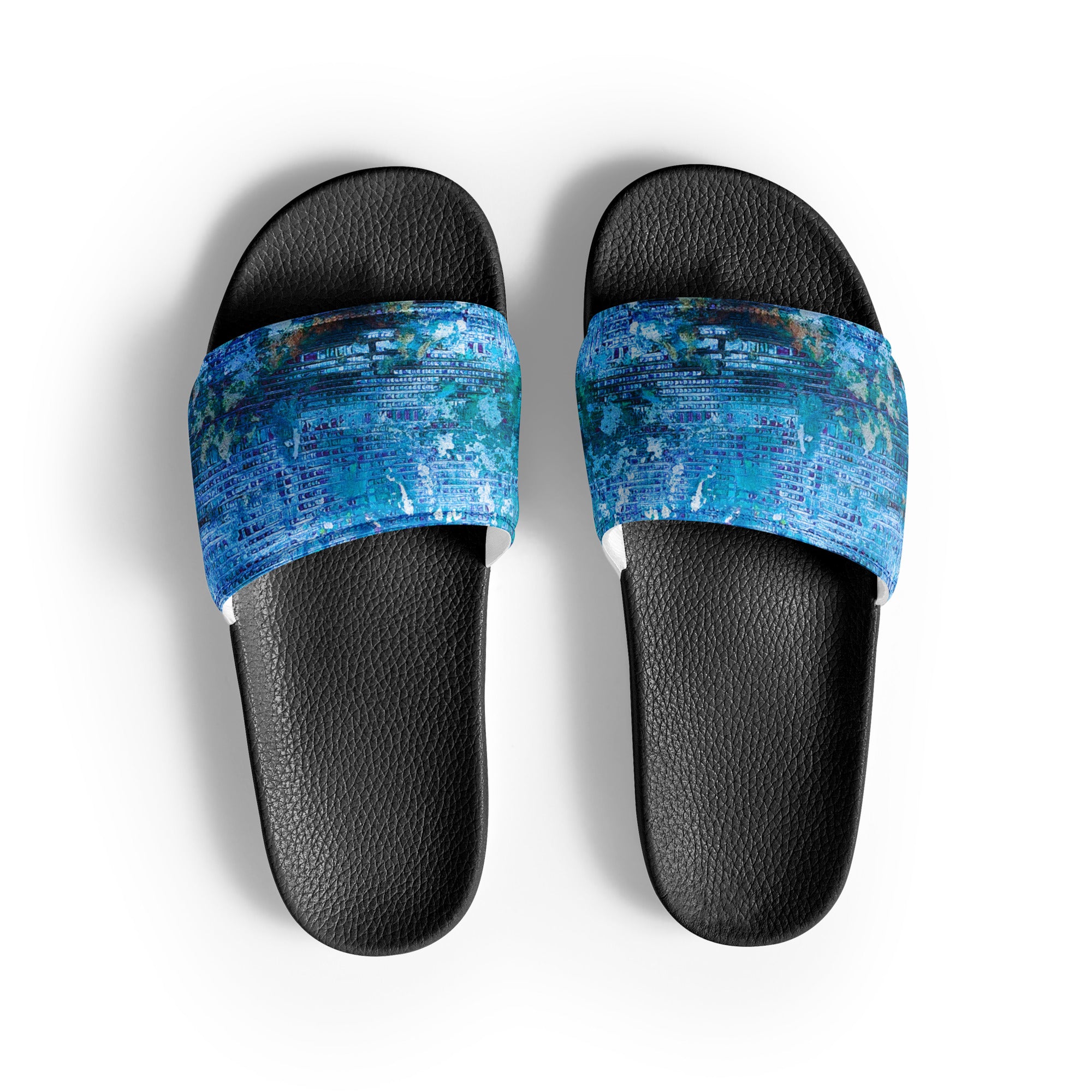 Womyn's slides- Weave Blue