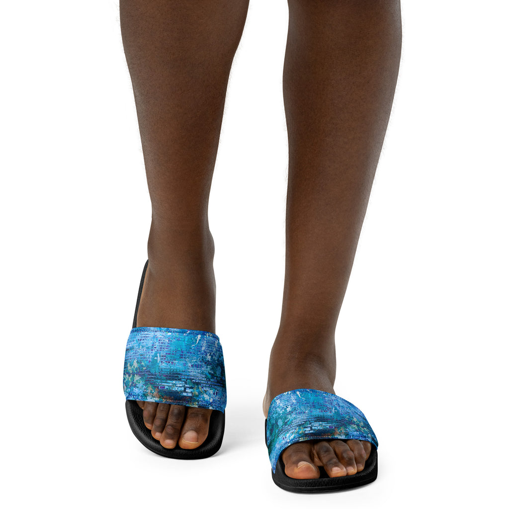 Womyn's slides- Weave Blue