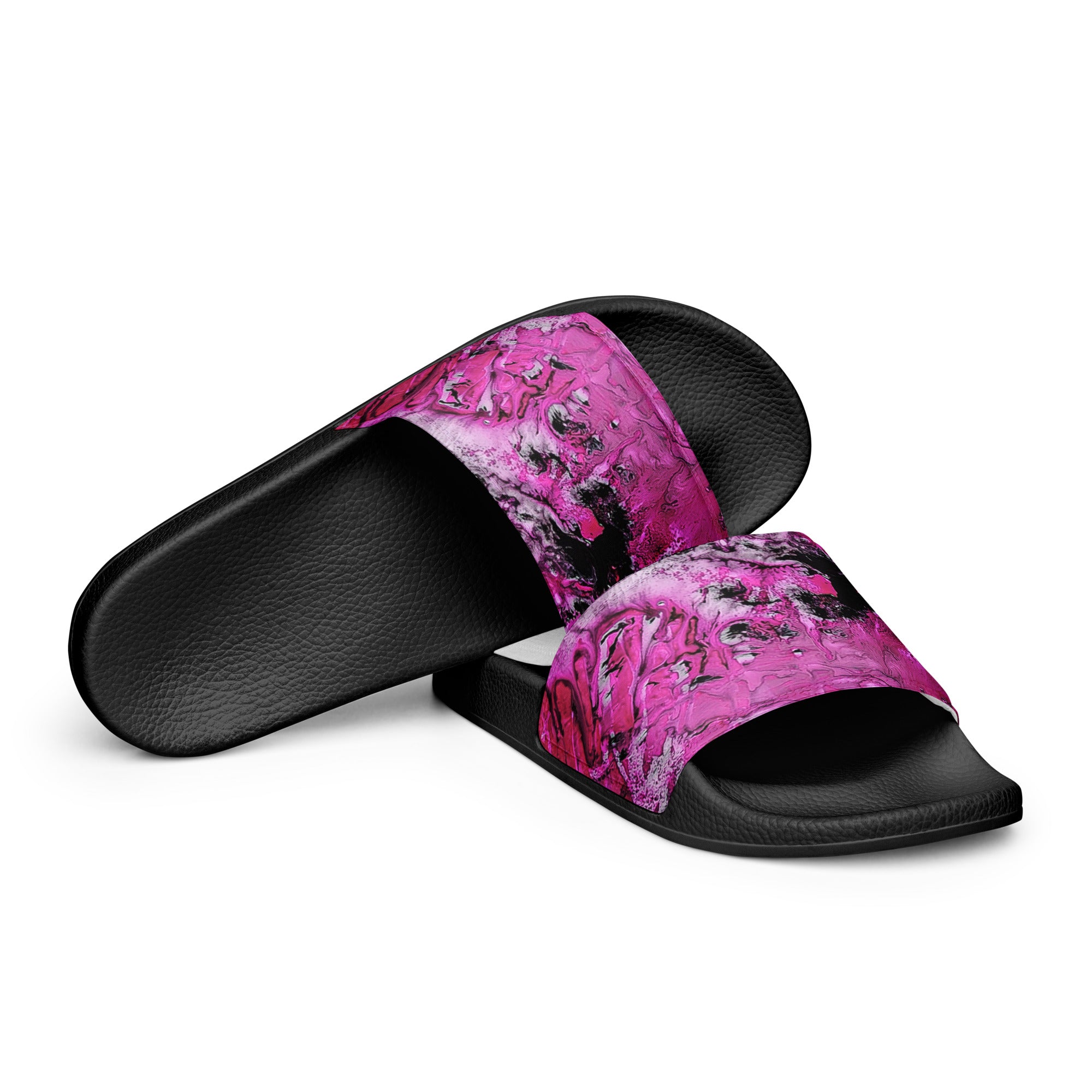 Womyn's slides- Pink Marble