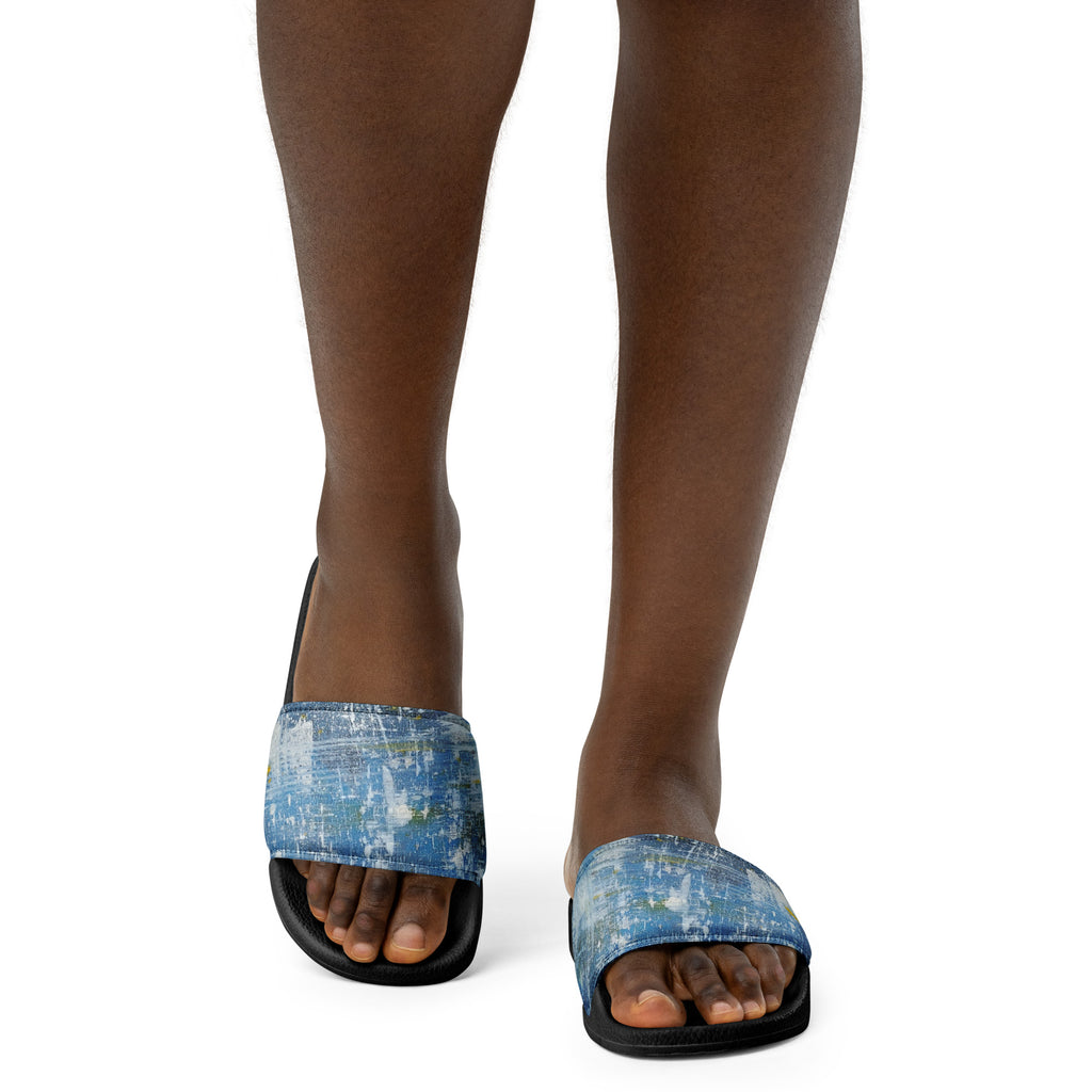 Womyn's Slides- Denim Scrape