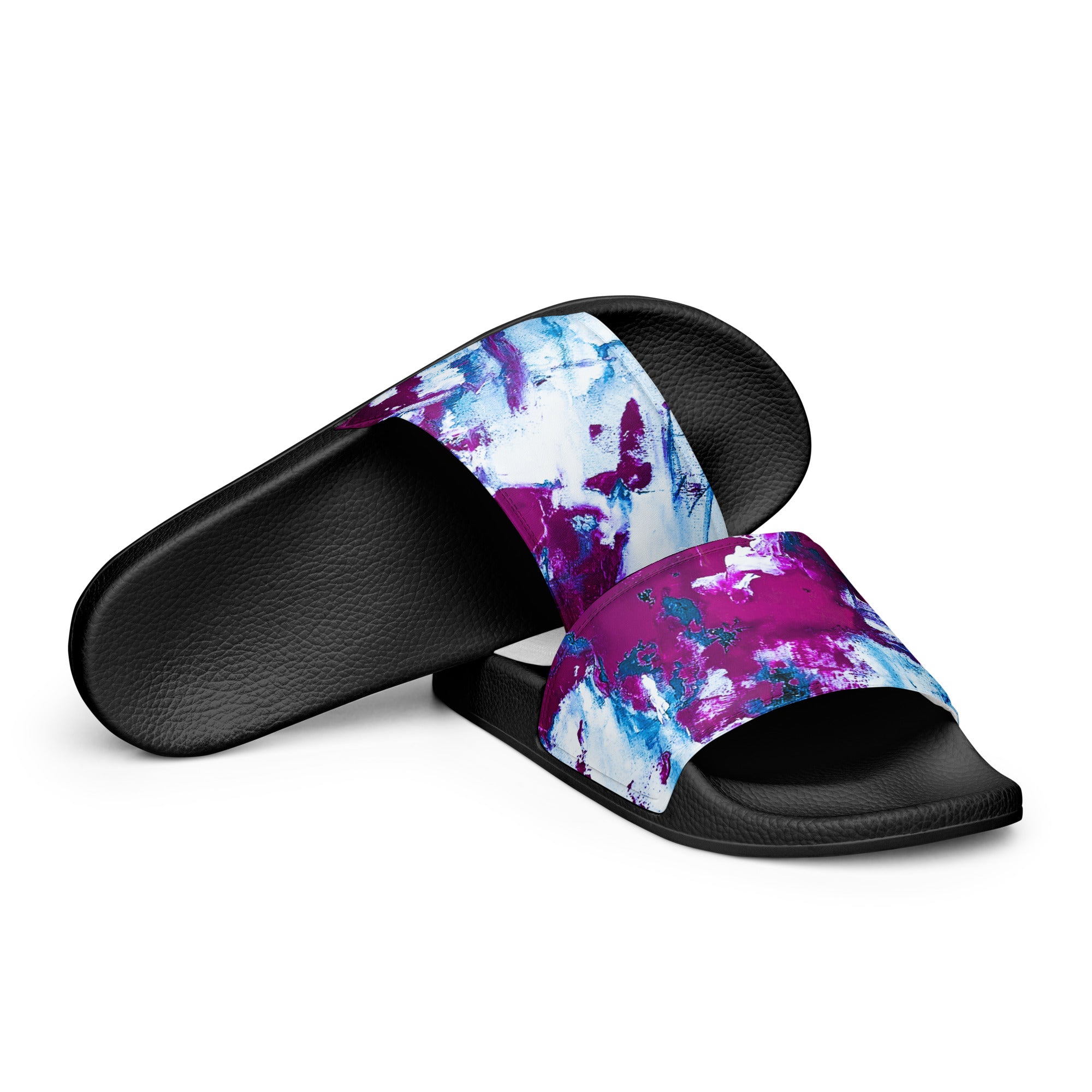 Womyn's Slides- Mismatch Turquoise