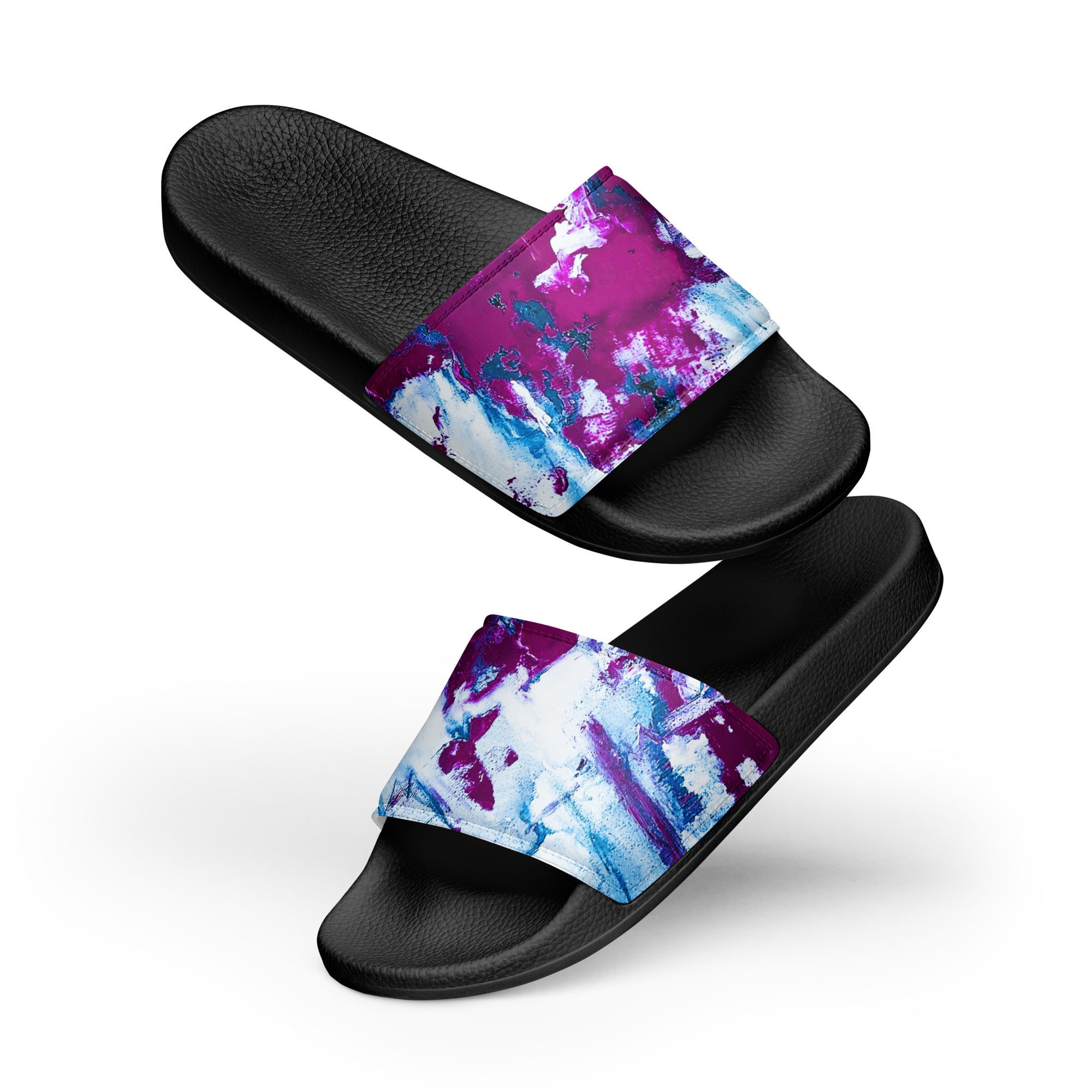 Womyn's Slides- Mismatch Turquoise