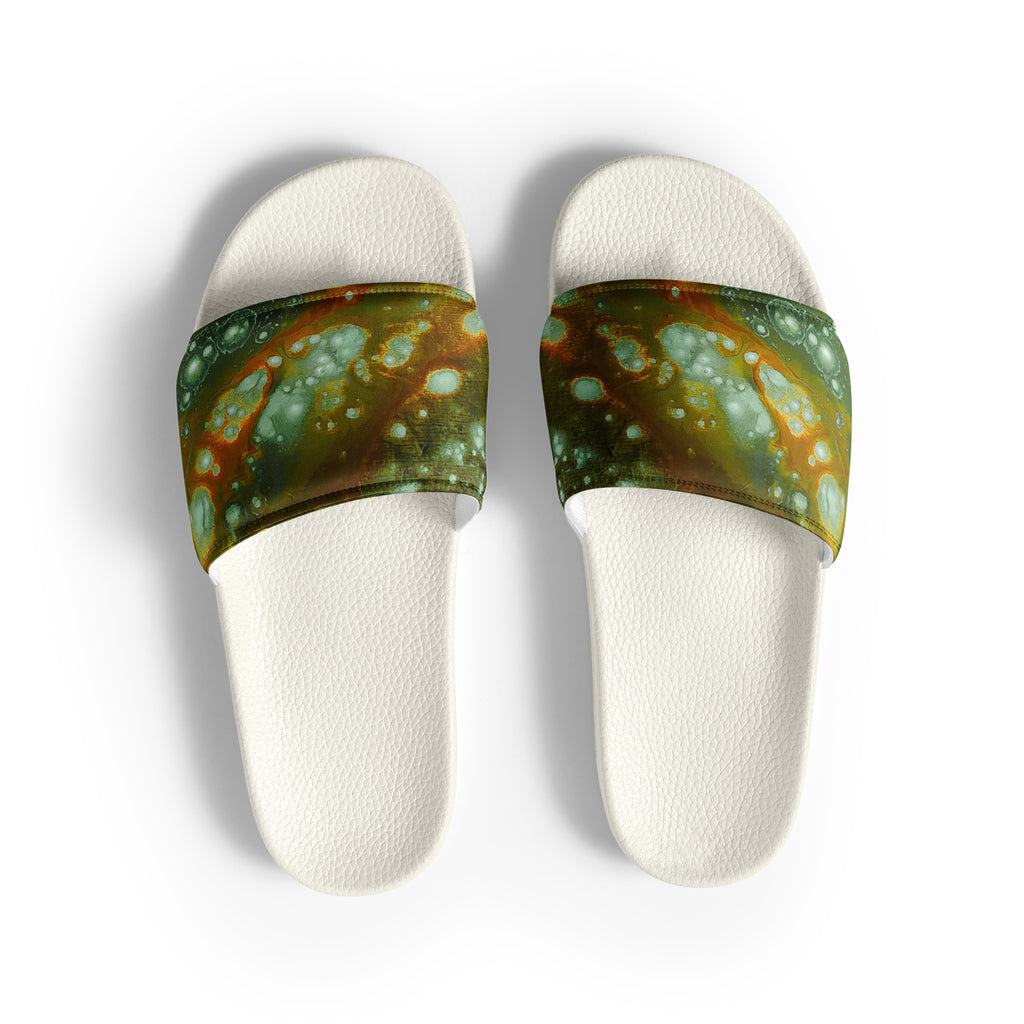 Womyn's Slides- Galaxy Green a.k.a. Surface of Mercury