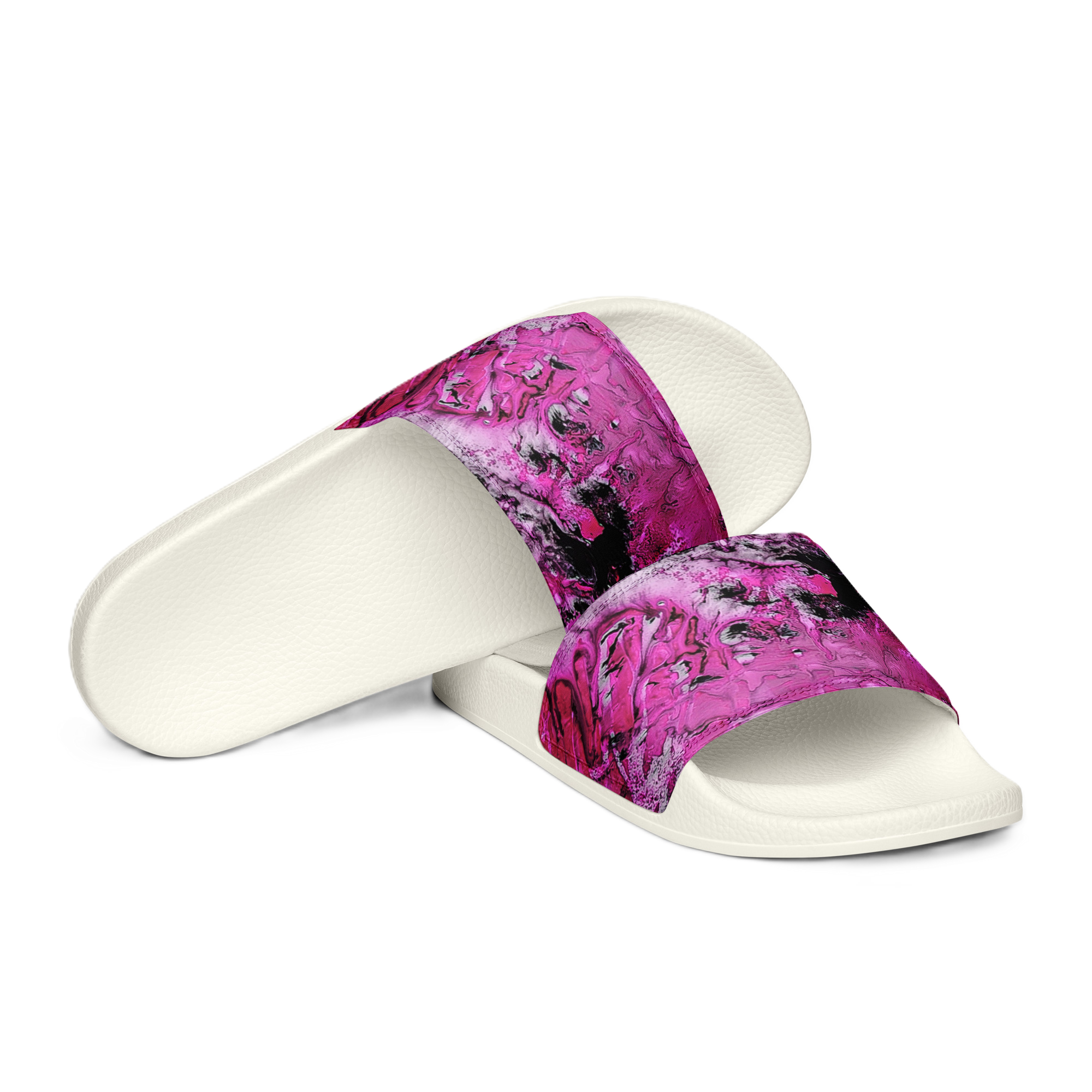 Womyn's slides- Pink Marble
