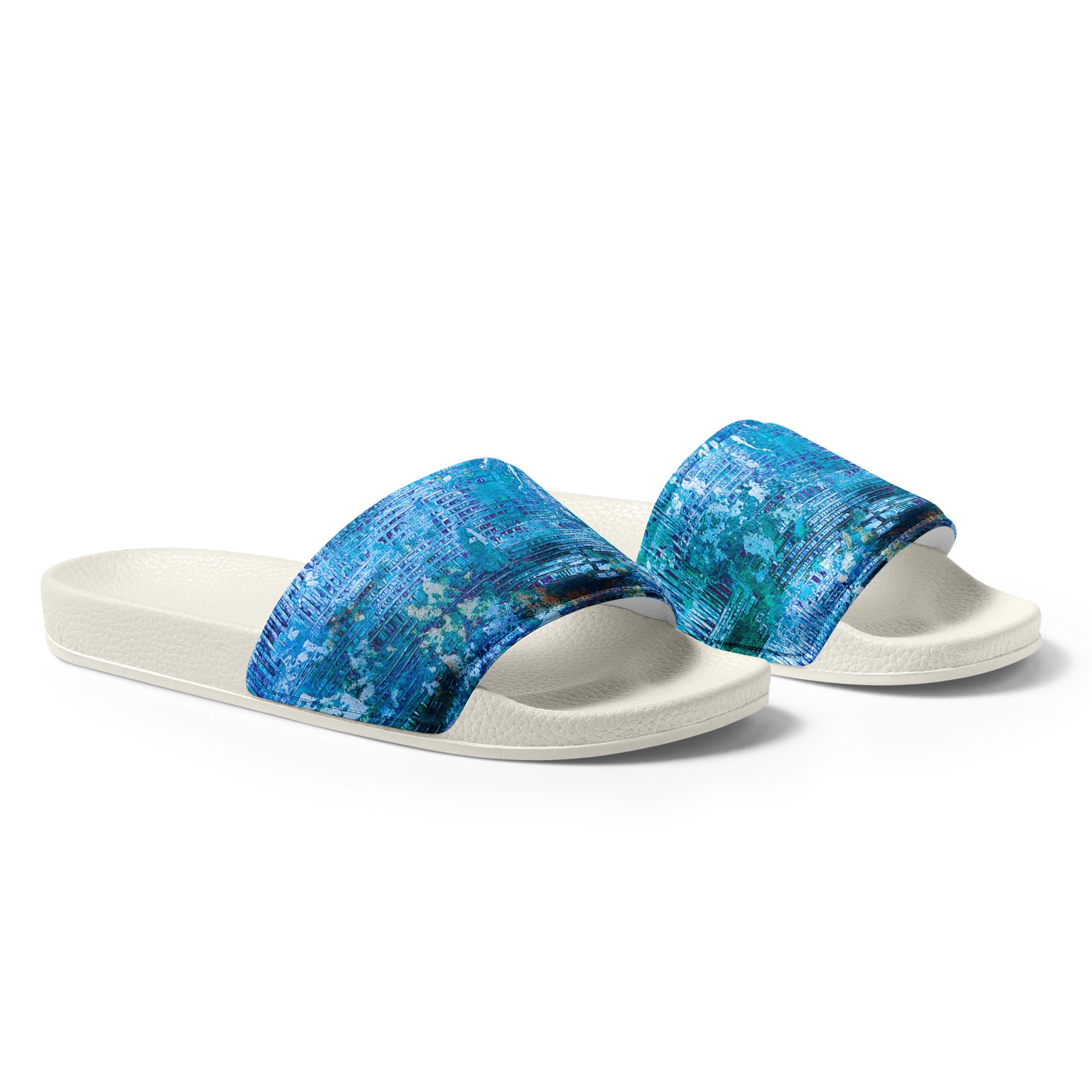 Womyn's slides- Weave Blue