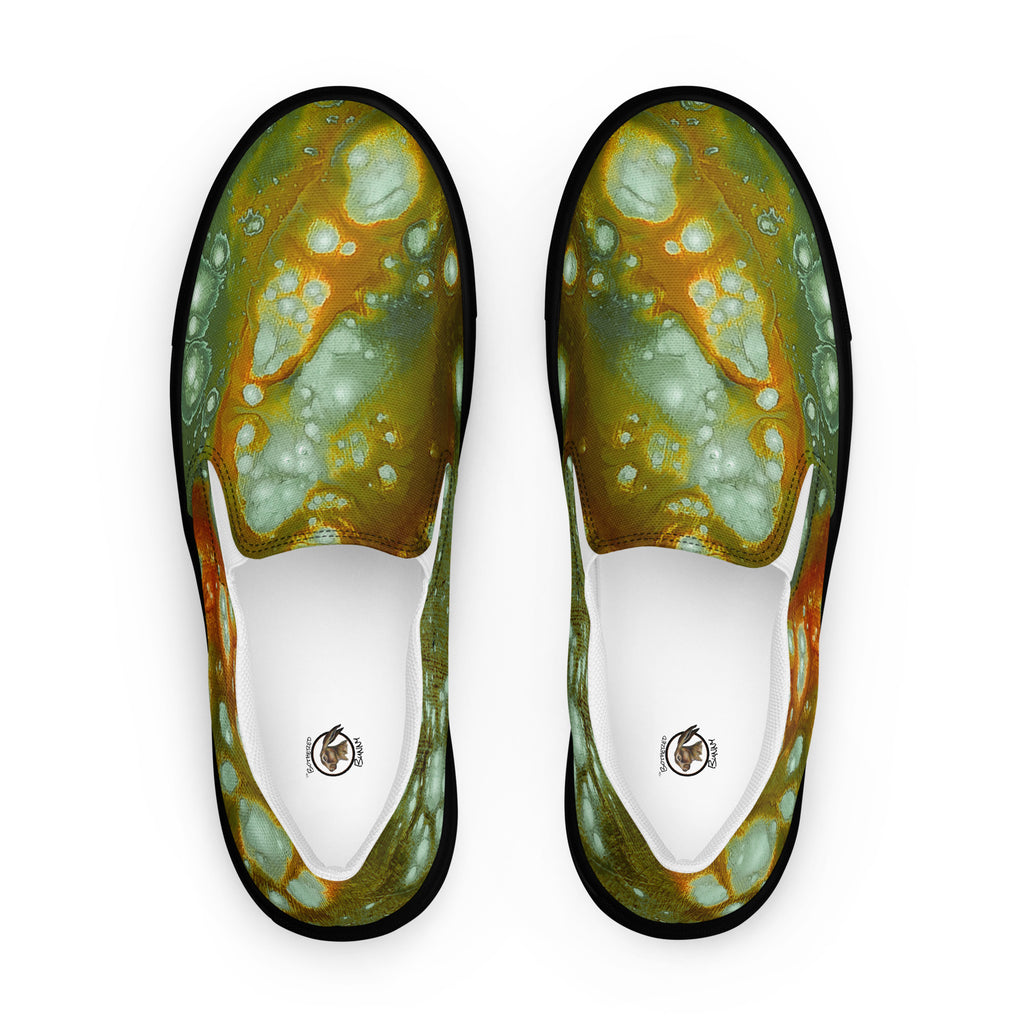 Womyn's Slip On- Galaxy Green a.k.a. Surface of Mercury