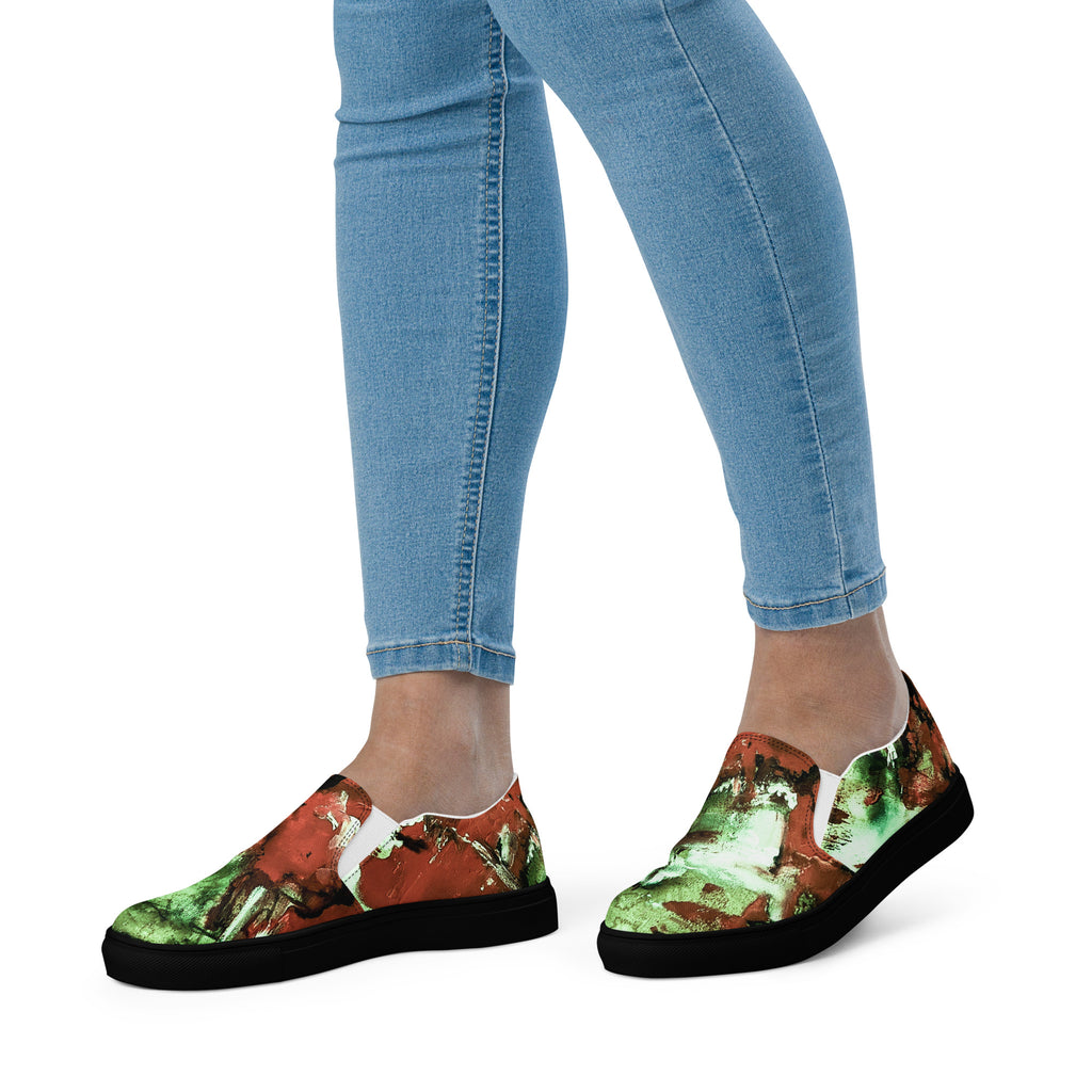 Womyn's Slip On- Mismatch Green