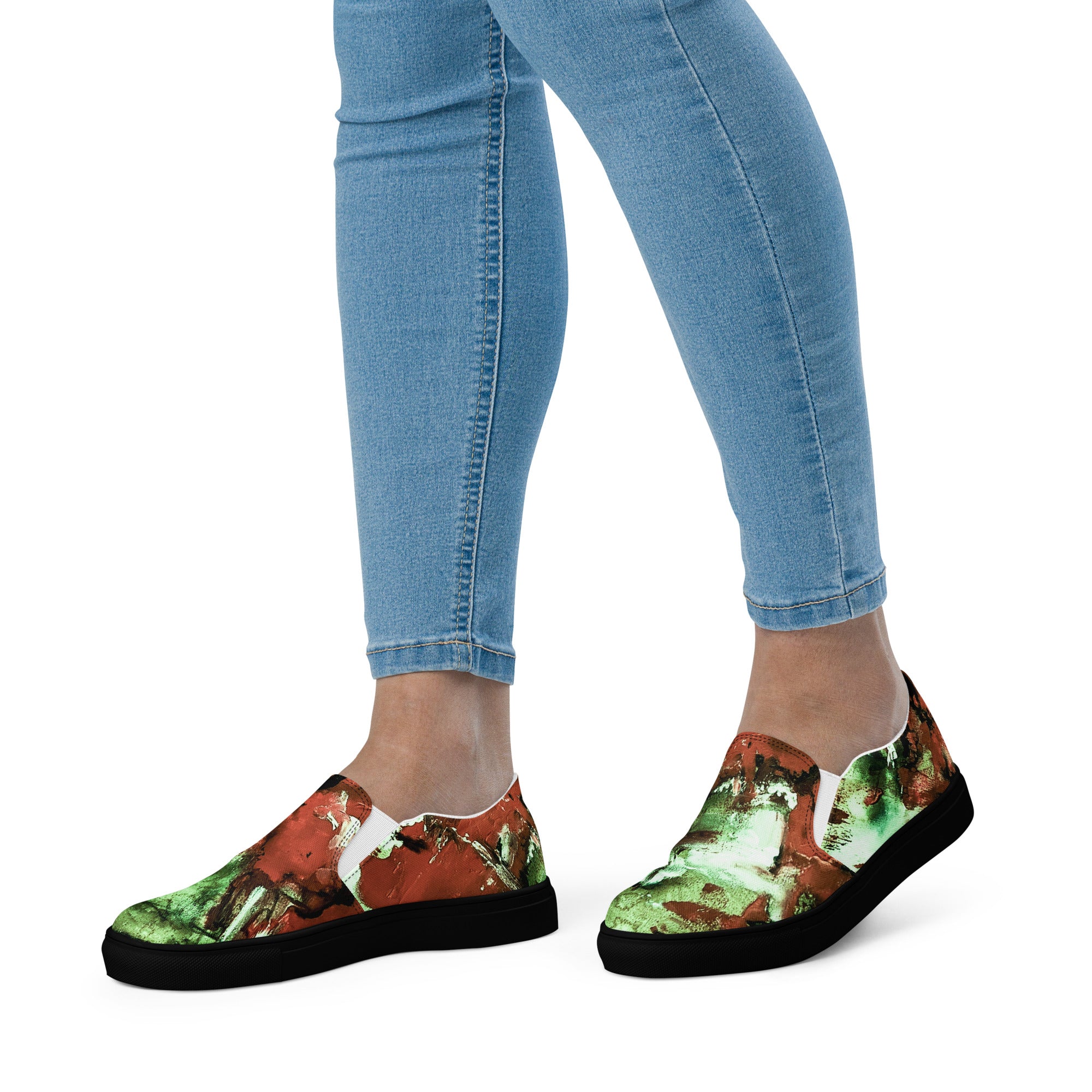 Womyn's Slip On- Mismatch Green
