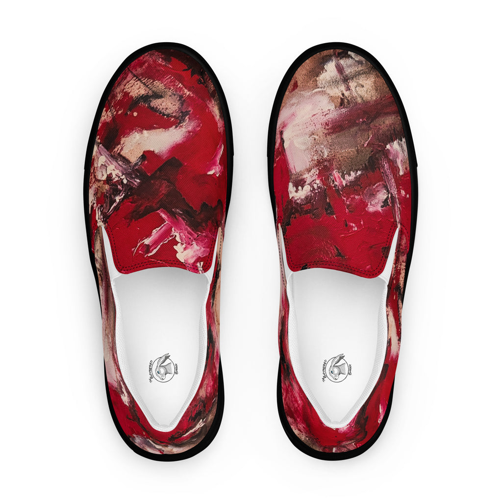 Womyn's Slip On- Mismatch Red