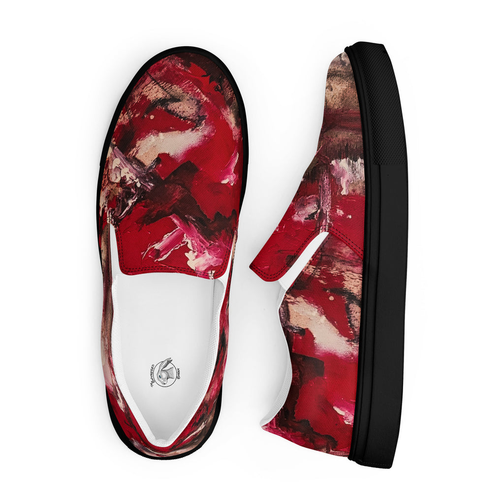 Womyn's Slip On- Mismatch Red