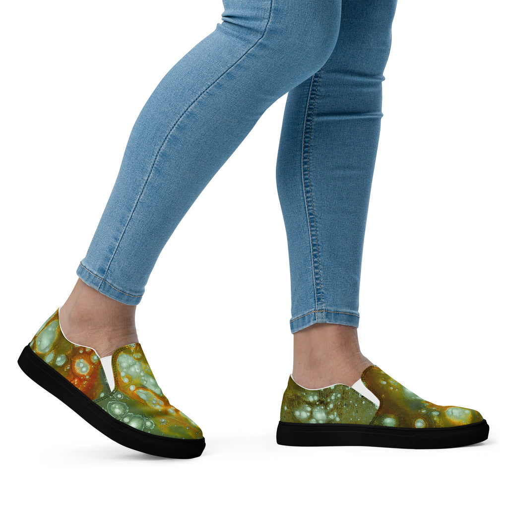 Womyn's Slip On- Galaxy Green a.k.a. Surface of Mercury