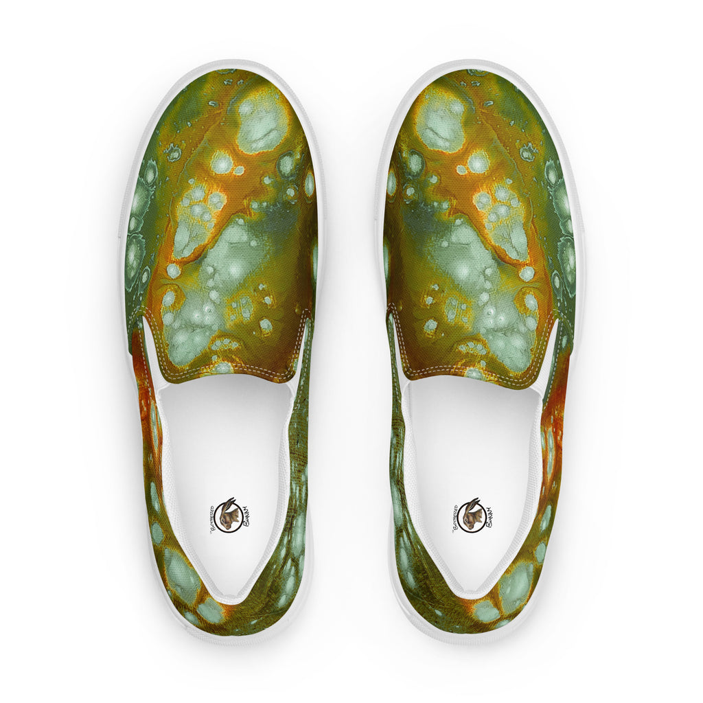 Womyn's Slip On- Galaxy Green a.k.a. Surface of Mercury