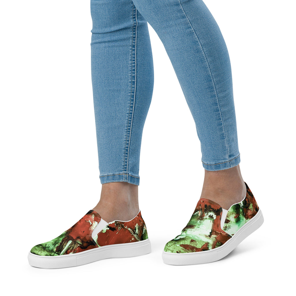 Womyn's Slip On- Mismatch Green