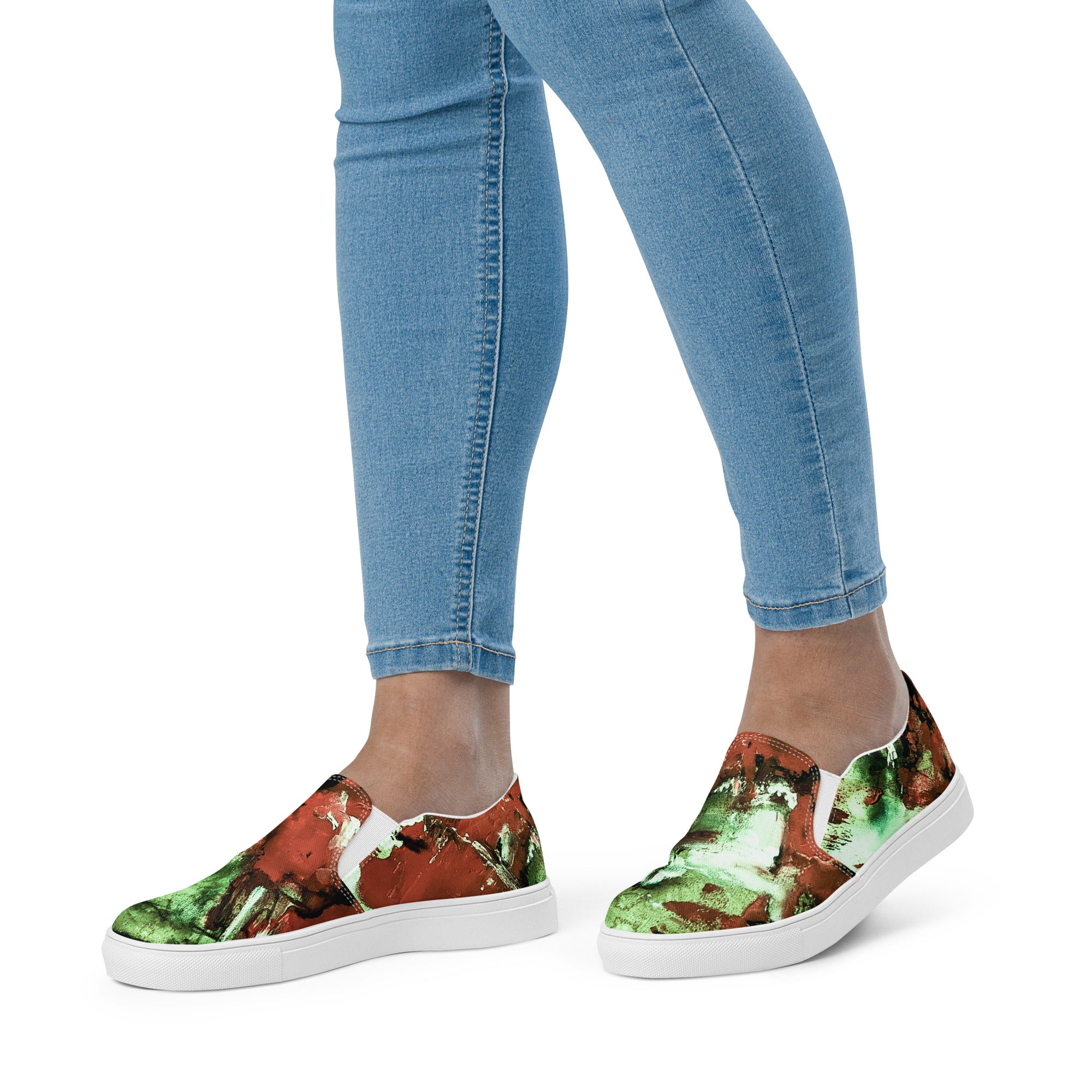 Womyn's Slip On- Mismatch Green