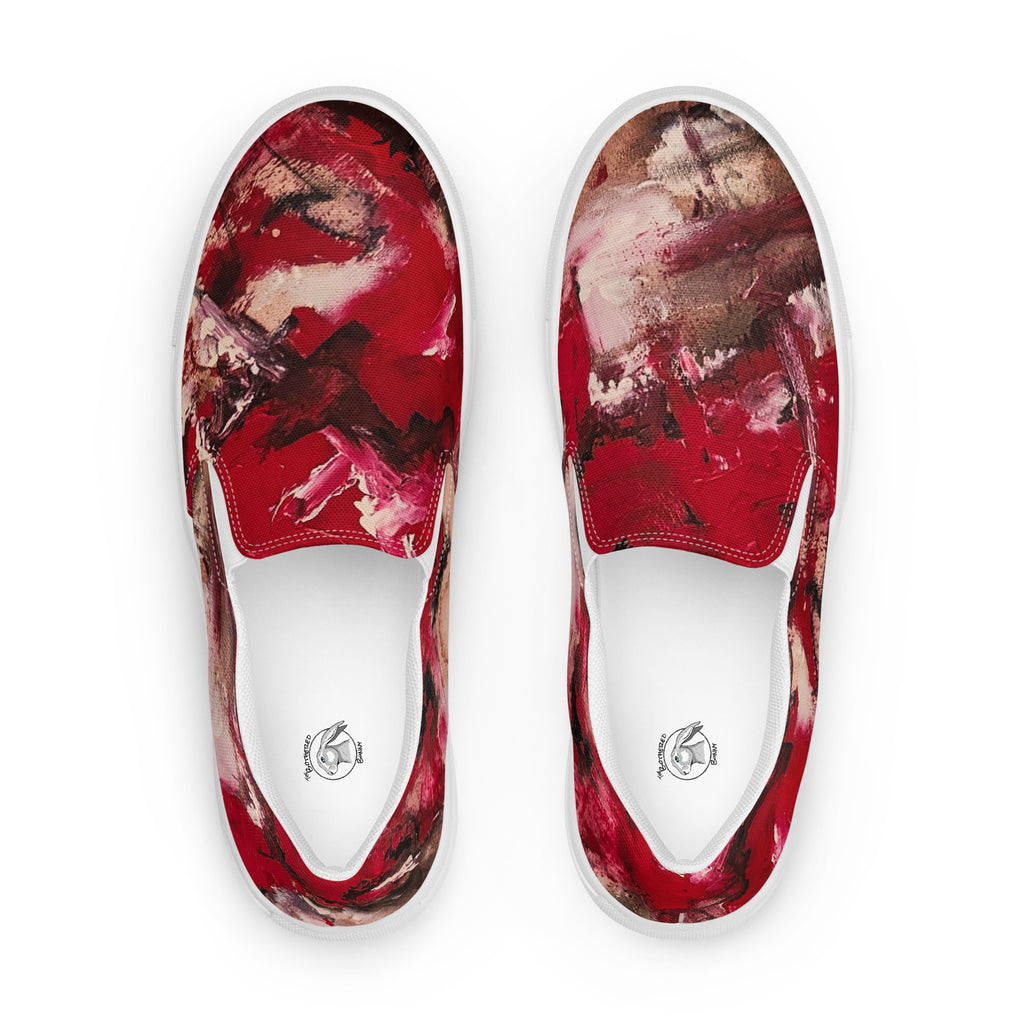 Womyn's Slip On- Mismatch Red