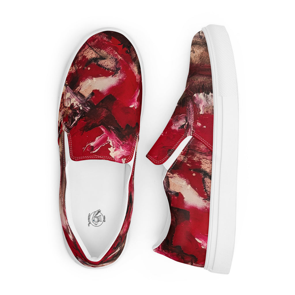 Womyn's Slip On- Mismatch Red