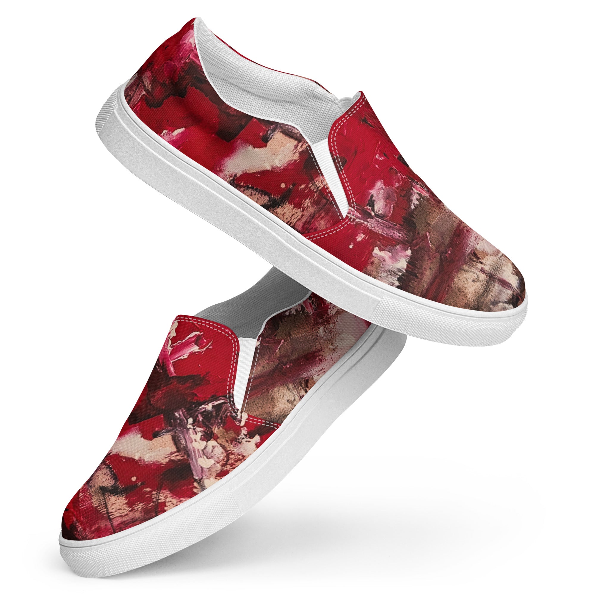 Womyn's Slip On- Mismatch Red