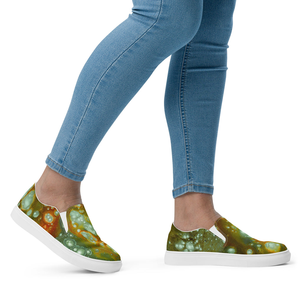 Womyn's Slip On- Galaxy Green a.k.a. Surface of Mercury