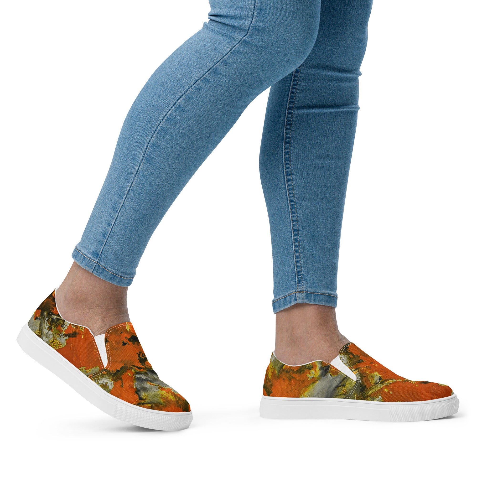 Womyn's Slip On- Mismatch Orange